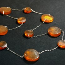 Vintage amber necklace on chain
